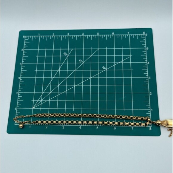 Vintage 1940s Trifari Gold Tone Collar Chain Necklace With Tassel 16" - Picture 13 of 15